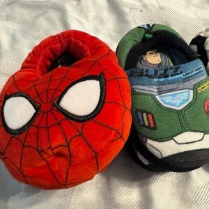 3 Pairs ofKids Character Slippers!! Spider-Man, Buzz Lightyear & Starwars. 9-11